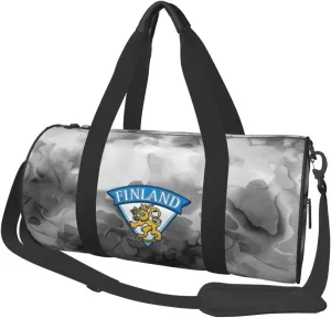 Finland-Flag-Finnish-Travel-Lion- Convertible Garment Bag with Shoulder Strap, Carry on Garment Duffel Bag for Men Women - Rolling Foldable for Travel Luggage Bags (Black)