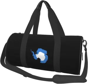 Flag Map of Antarctica Convertible Garment Bag with Shoulder Strap, Carry on Garment Duffel Bag for Men Women - Rolling Foldable for Travel Luggage Bags (Black)