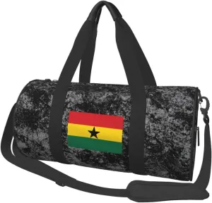 Flag of Ghana Convertible Garment Bag with Shoulder Strap, Carry on Garment Duffel Bag for Men Women - Rolling Foldable for Travel Luggage Bags (Black)