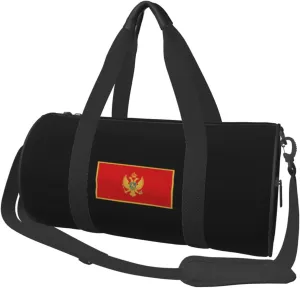 Flag of Montenegro Convertible Garment Bag with Shoulder Strap, Carry on Garment Duffel Bag for Men Women - Rolling Foldable for Travel Luggage Bags (Black)