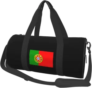Flag of Portugal Convertible Garment Bag with Shoulder Strap, Carry on Garment Duffel Bag for Men Women - Rolling Foldable for Travel Luggage Bags (Black)