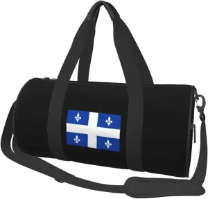 Flag of Quebec Convertible Garment Bag with Shoulder Strap, Carry on Garment Duffel Bag for Men Women - Rolling Foldable for Travel Luggage Bags (Black)