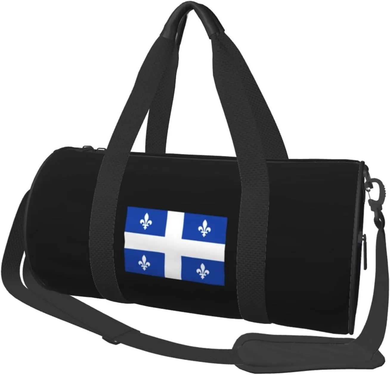 Flag of Quebec Convertible Garment Bag with Shoulder Strap, Carry on Garment Duffel Bag for Men Women - Rolling Foldable for Travel Luggage Bags (Black)