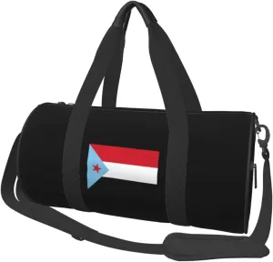 Flag of South Yemen Convertible Garment Bag with Shoulder Strap, Carry on Garment Duffel Bag for Men Women - Rolling Foldable for Travel Luggage Bags (Black)