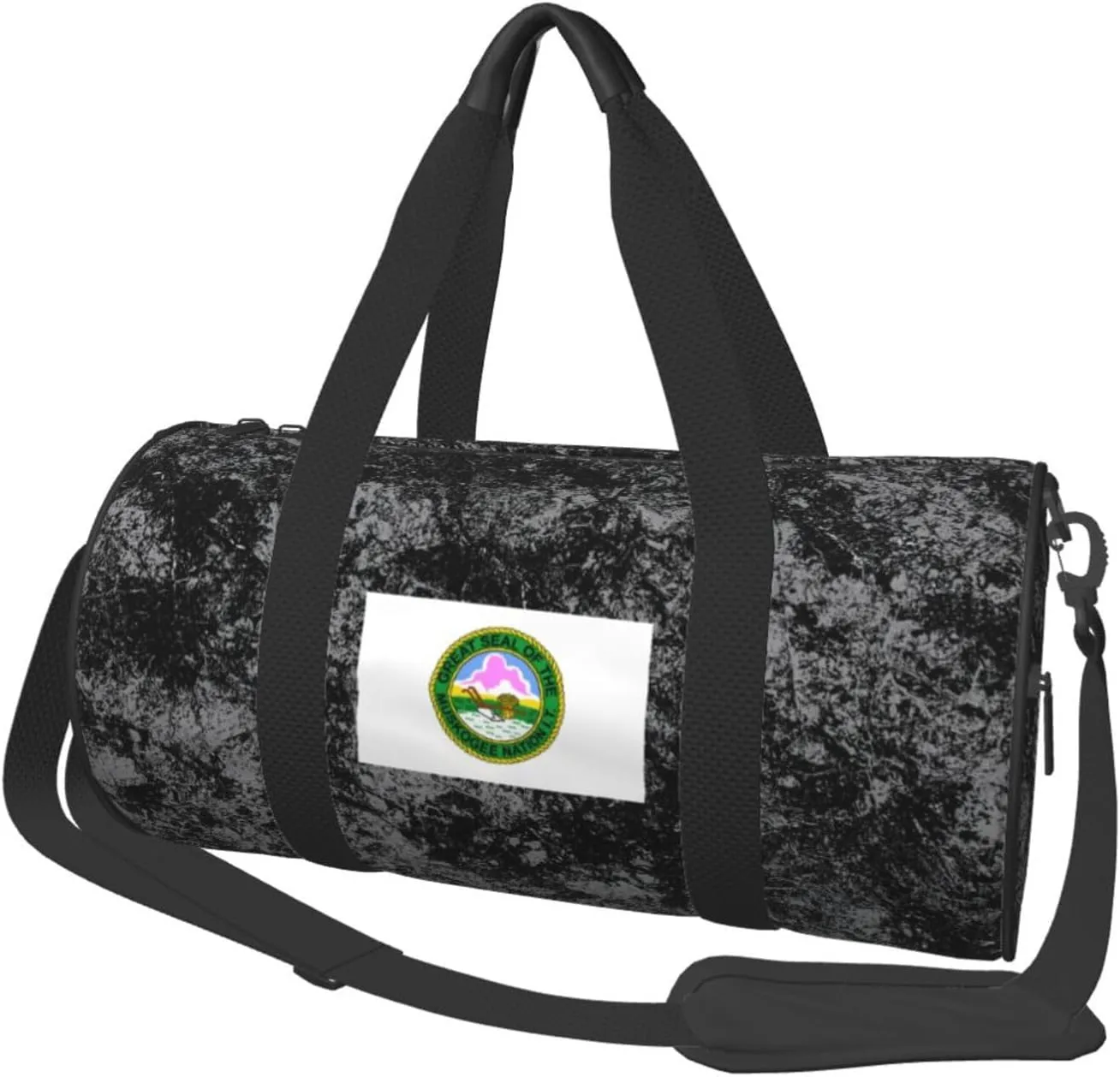 Flag of The Muscogee Creek Nation Convertible Garment Bag with Shoulder Strap, Carry on Garment Duffel Bag for Men Women - Rolling Foldable for Travel Luggage Bags (Black)