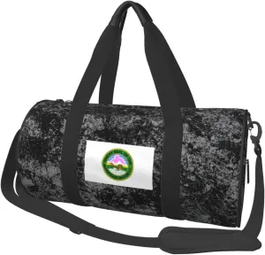 Flag of The Muscogee Creek Nation Convertible Garment Bag with Shoulder Strap, Carry on Garment Duffel Bag for Men Women - Rolling Foldable for Travel Luggage Bags (Black)