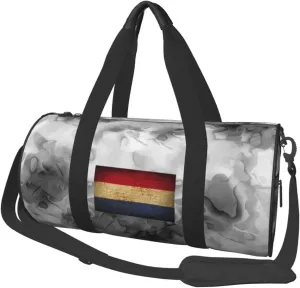 Flag of the Netherlands Convertible Garment Bag with Shoulder Strap, Carry on Garment Duffel Bag for Men Women - Rolling Foldable for Travel Luggage Bags (Black)