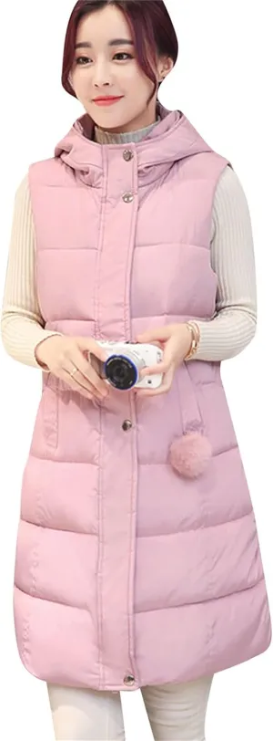 FLITAY Women Fall Winter Sleeveless Vest Coat Hooded Pocket Plus Size Vest Soft Lightweight Zipper Coat Vest