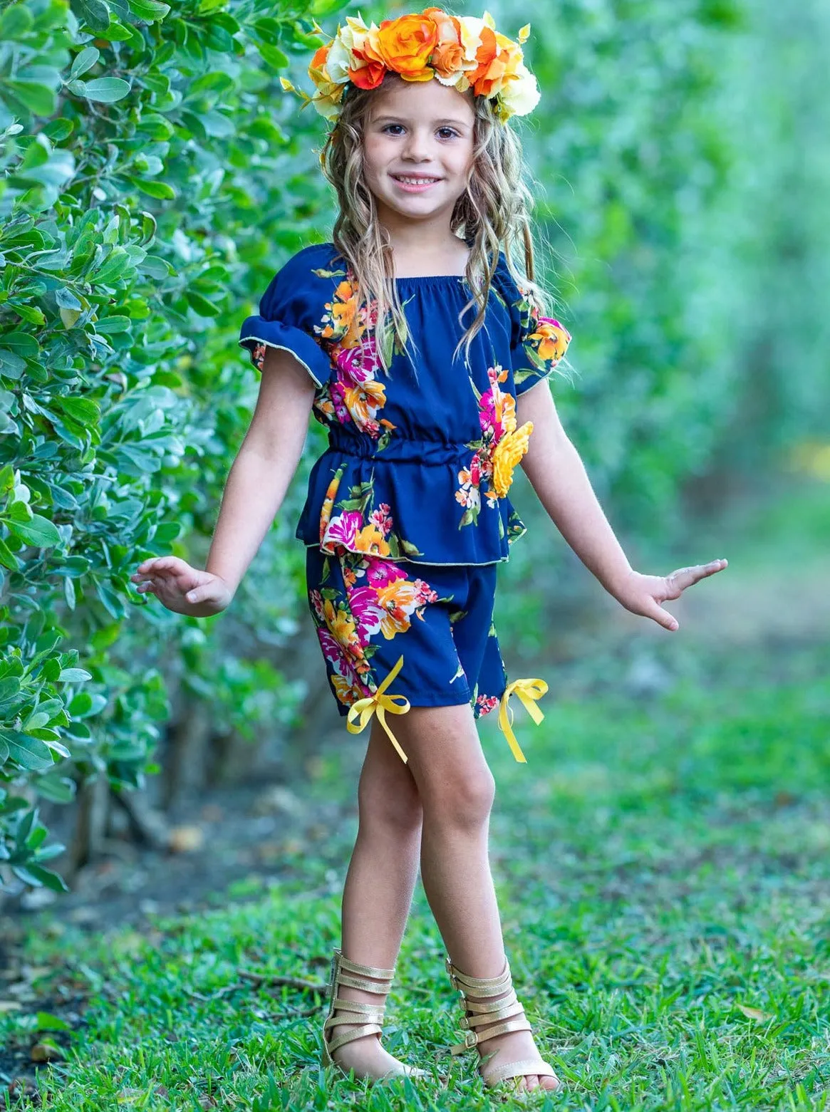 Floral Whispers Boho Shorts Set
