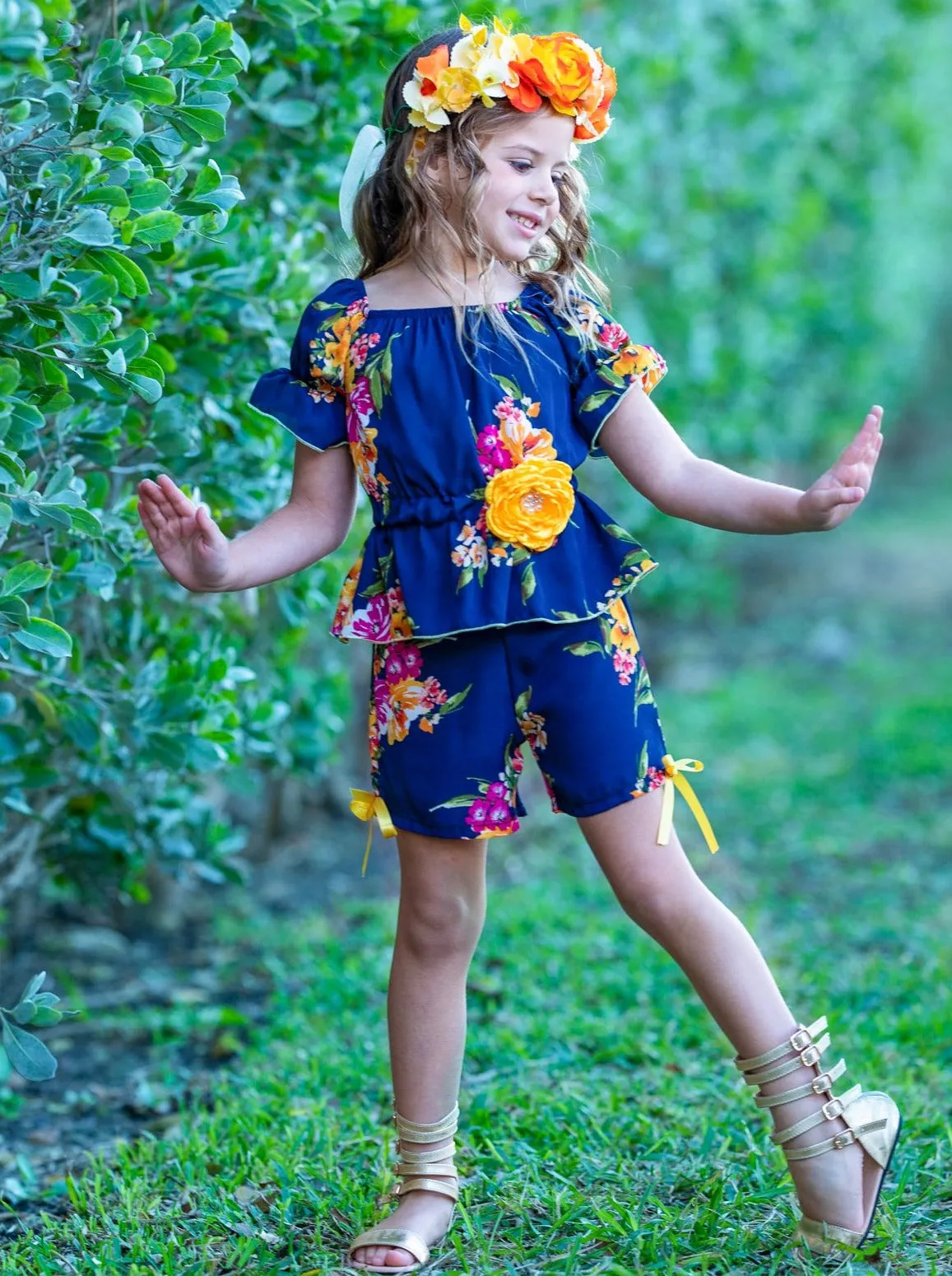 Floral Whispers Boho Shorts Set