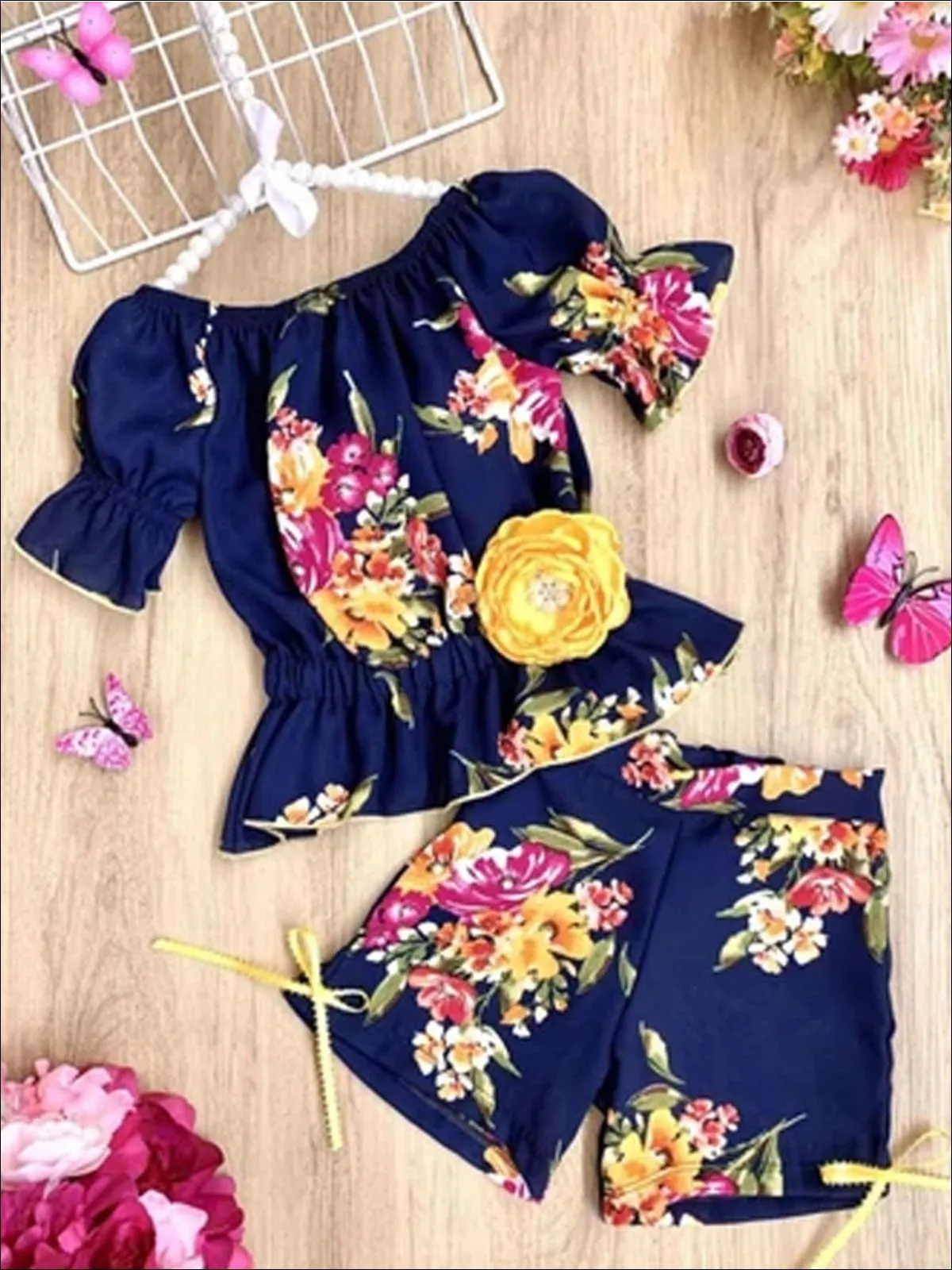 Floral Whispers Boho Shorts Set