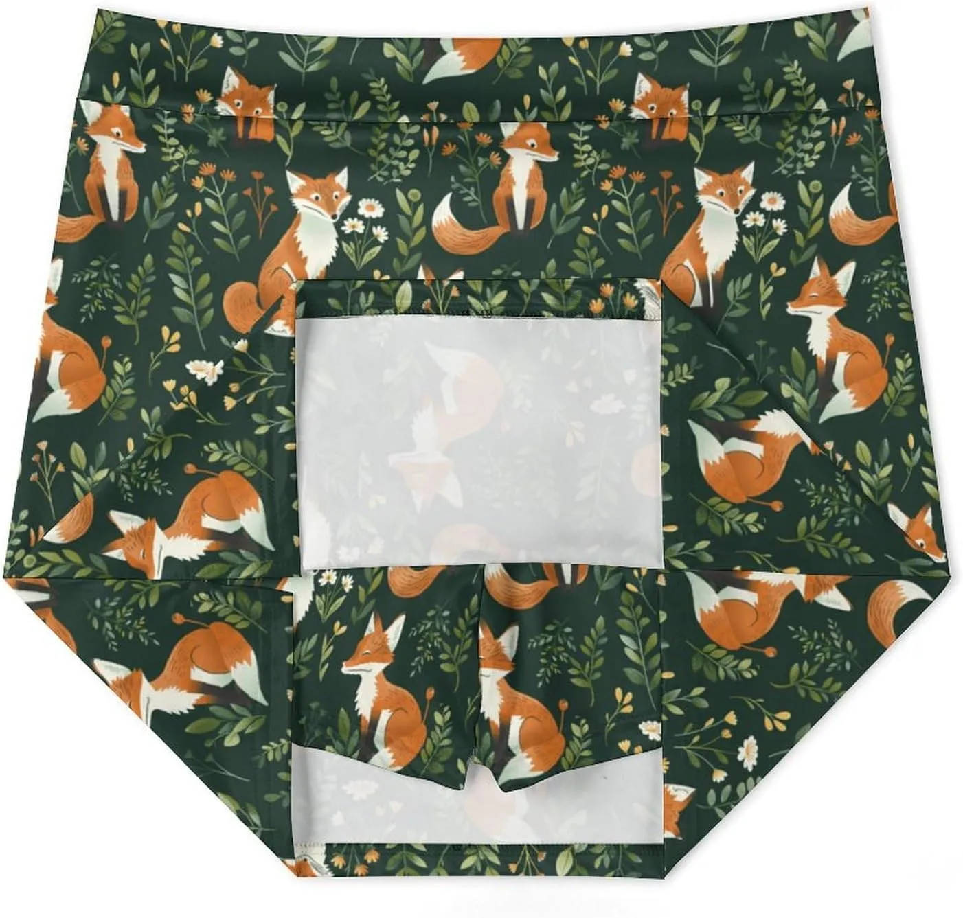 Foxes And Flowers Plants Women's Skort Athletic Skirt Golf Skorts A-line Skirts with Built-in Shorts Pockets