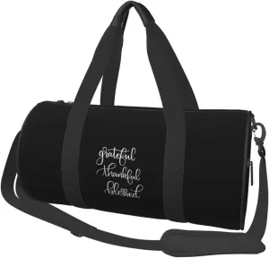 Grateful Thankful Blessed Convertible Garment Bag with Shoulder Strap, Carry on Garment Duffel Bag for Men Women - Rolling Foldable for Travel Luggage Bags (Black)