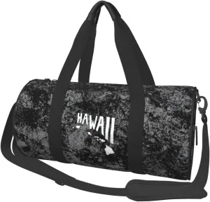 Hawaiian Islands Convertible Garment Bag with Shoulder Strap, Carry on Garment Duffel Bag for Men Women - Rolling Foldable for Travel Luggage Bags (Black)