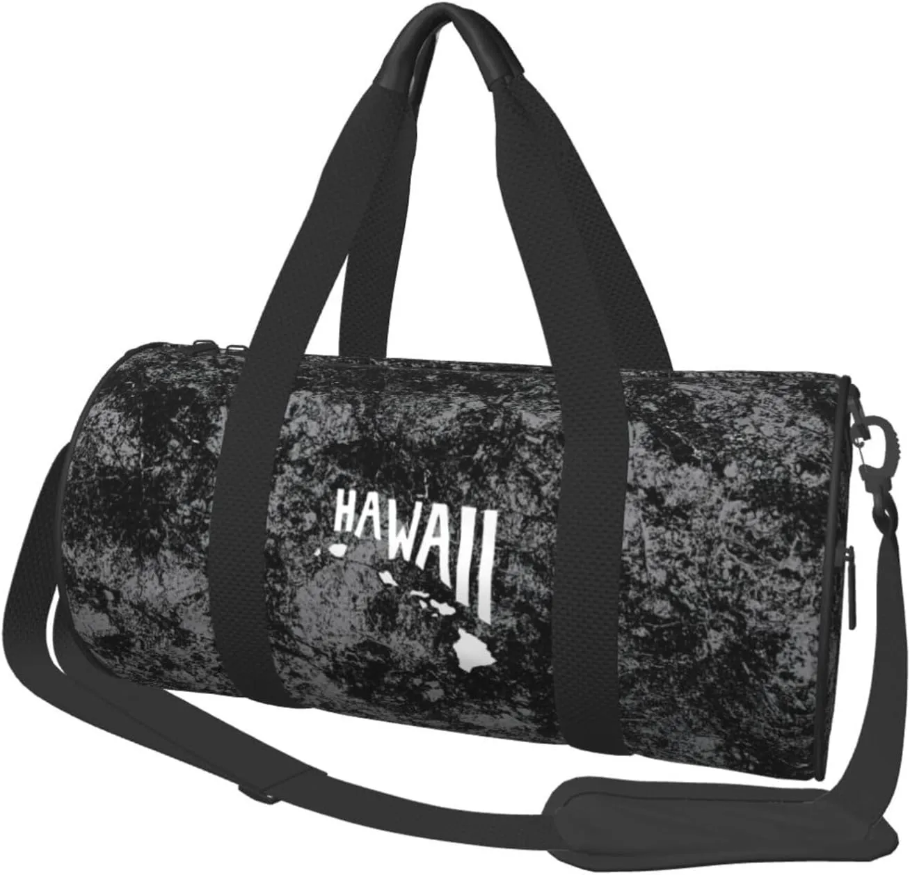 Hawaiian Islands Convertible Garment Bag with Shoulder Strap, Carry on Garment Duffel Bag for Men Women - Rolling Foldable for Travel Luggage Bags (Black)