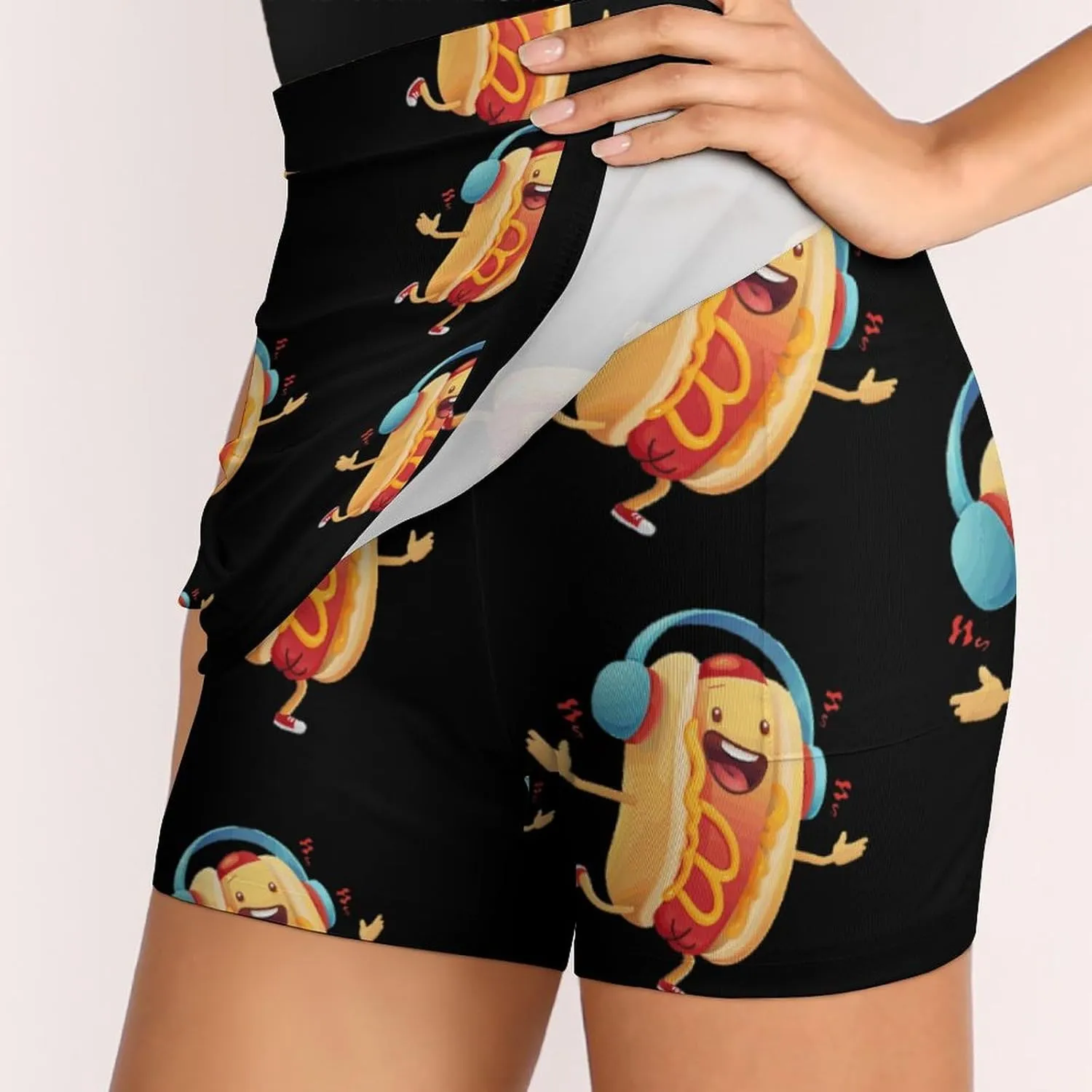 Hot Dog Music Artist Women's Skort Athletic Skirt Golf Skorts A-line Skirts with Built-in Shorts Pockets