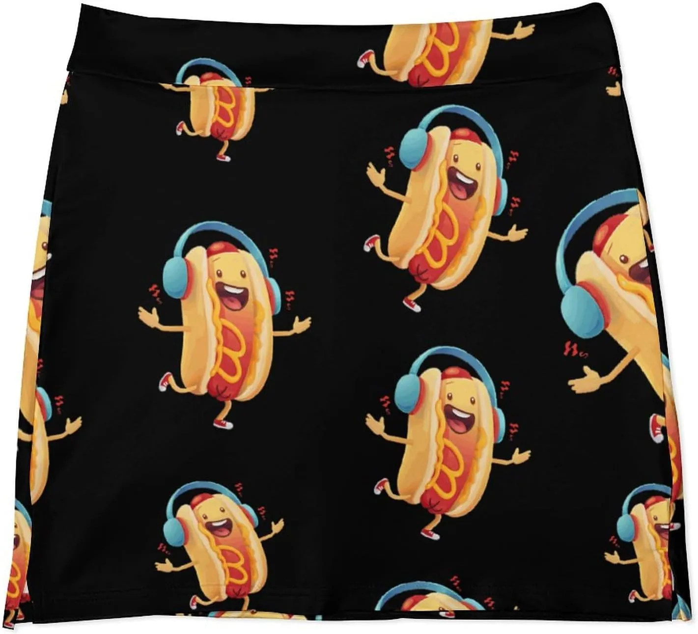 Hot Dog Music Artist Women's Skort Athletic Skirt Golf Skorts A-line Skirts with Built-in Shorts Pockets