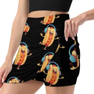 Hot Dog Music Artist Women's Skort Athletic Skirt Golf Skorts A-line Skirts with Built-in Shorts Pockets