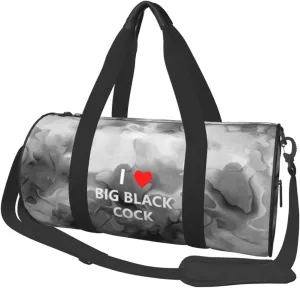 I Love Big Black Cock Convertible Garment Bag with Shoulder Strap, Carry on Garment Duffel Bag for Men Women - Rolling Foldable for Travel Luggage Bags (Black)