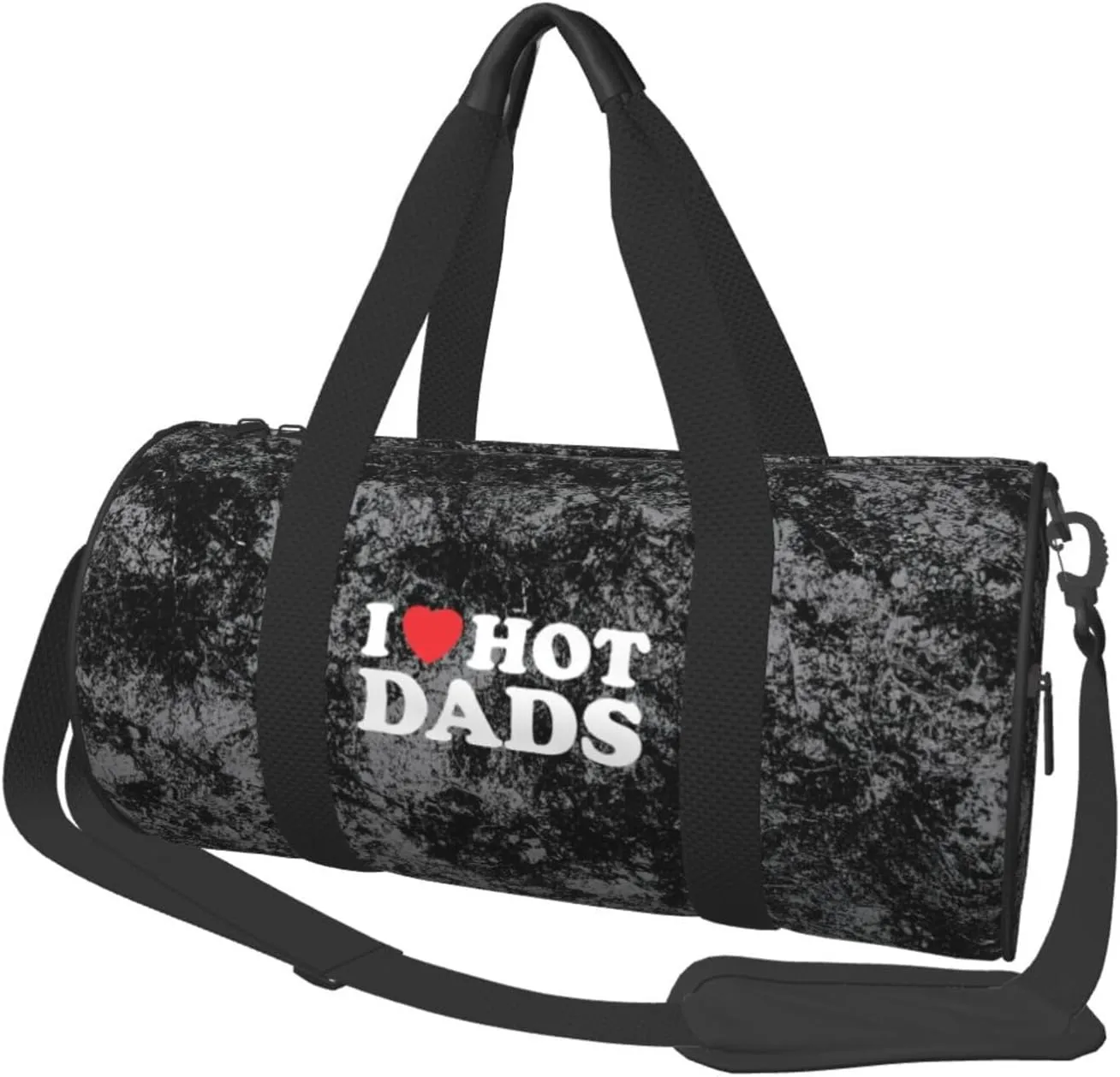I Love Hot Dads Convertible Garment Bag with Shoulder Strap, Carry on Garment Duffel Bag for Men Women - Rolling Foldable for Travel Luggage Bags (Black)