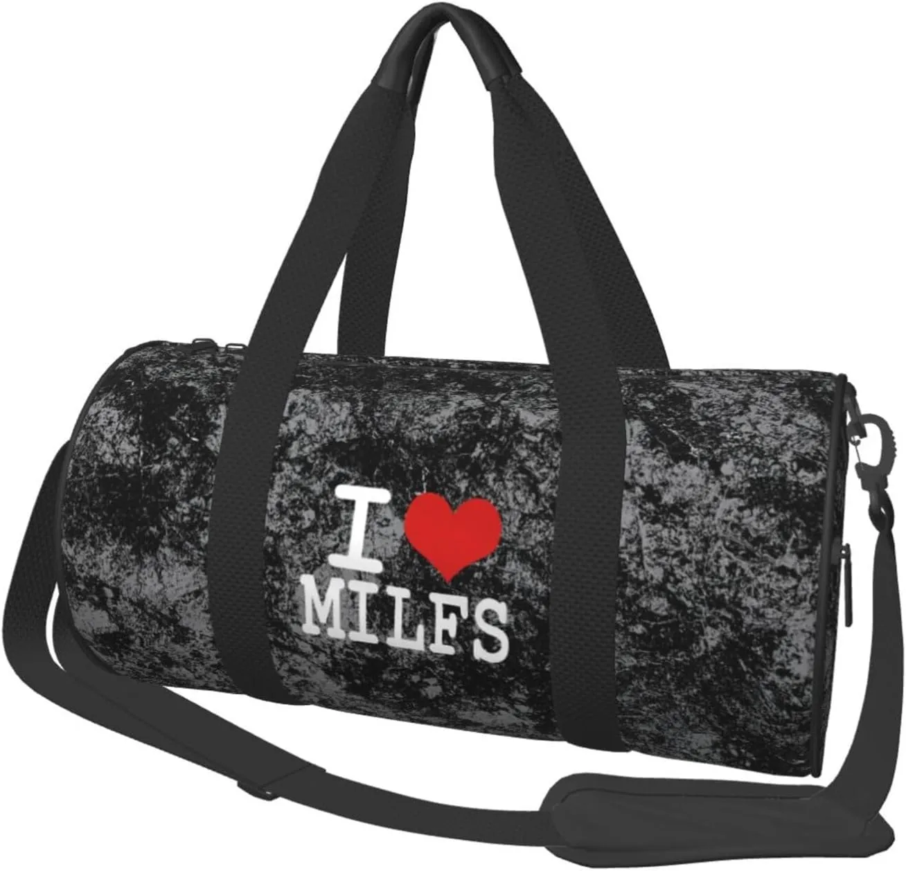 I Love Milfs Convertible Garment Bag with Shoulder Strap, Carry on Garment Duffel Bag for Men Women - Rolling Foldable for Travel Luggage Bags (Black)