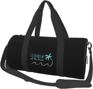 I'd Rather Be at The Beach Convertible Garment Bag with Shoulder Strap, Carry on Garment Duffel Bag for Men Women - Rolling Foldable for Travel Luggage Bags (Black)