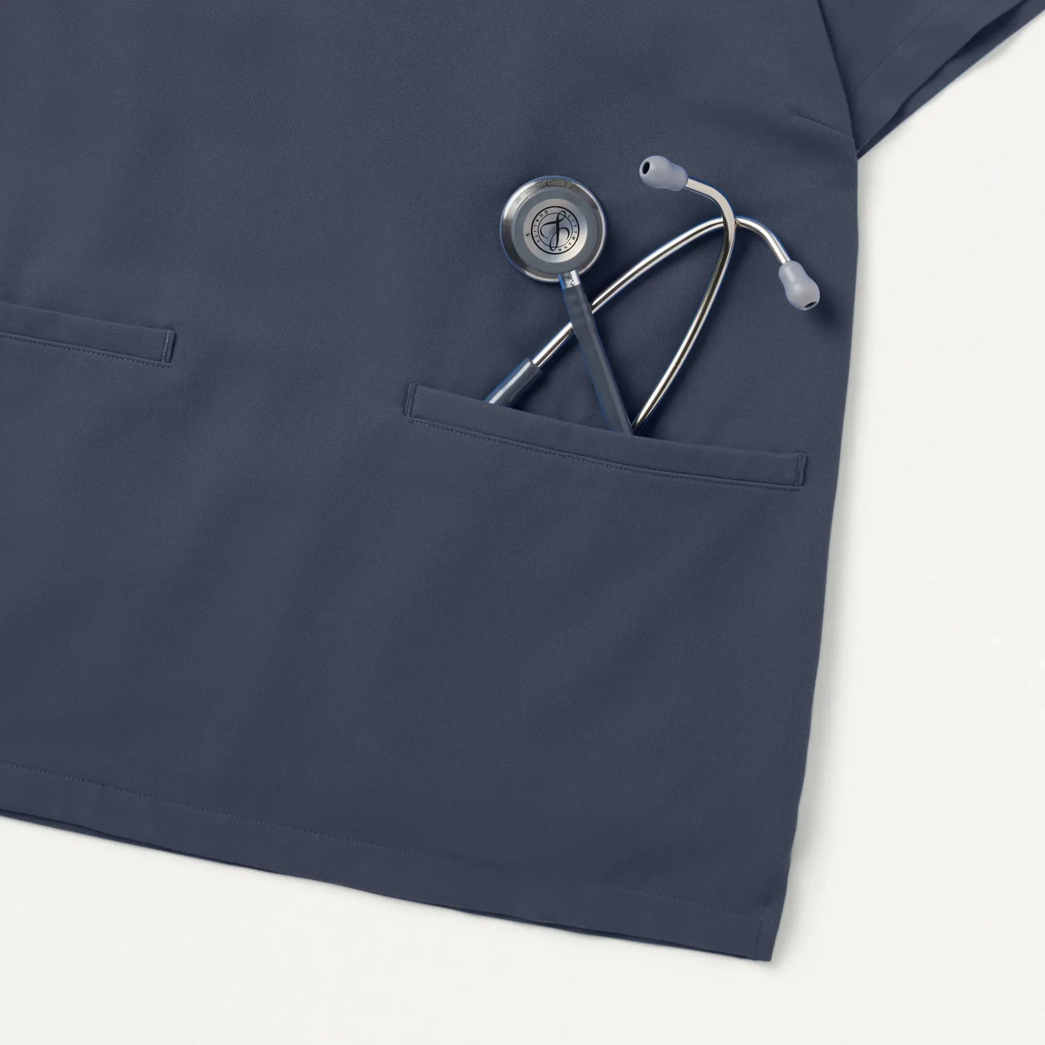 Jaanuu Women's Helia Slim Notched V-Neck Scrub Top - Carbon Gray