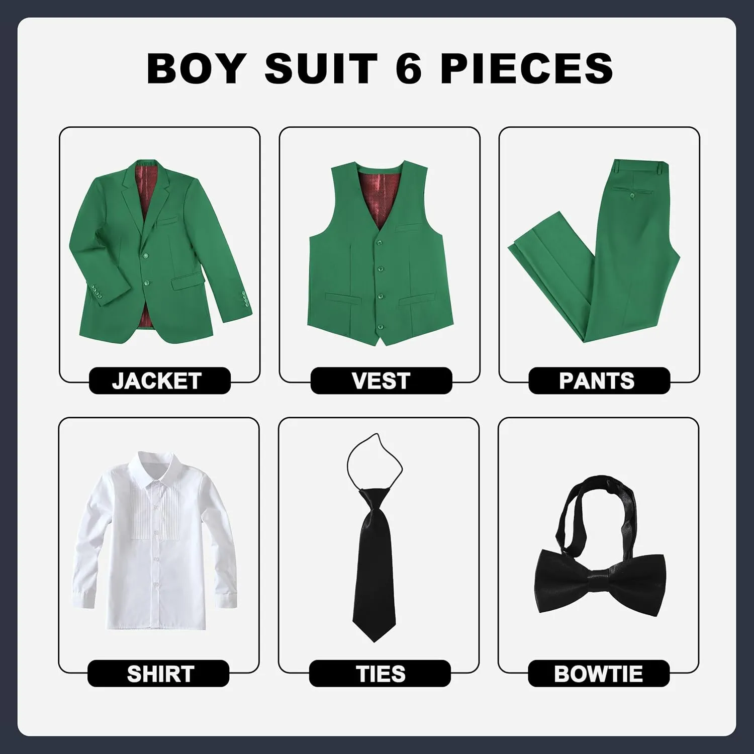 JPF Boy's Formal Suit Set Slim Fit Kids Tuxedo Suits for Wedding Teen Toddler Boy Dress Suit Outfit