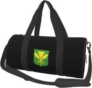 Kanaka Maoli Native Hawaiian Flag Convertible Garment Bag with Shoulder Strap, Carry on Garment Duffel Bag for Men Women - Rolling Foldable for Travel Luggage Bags (Black)