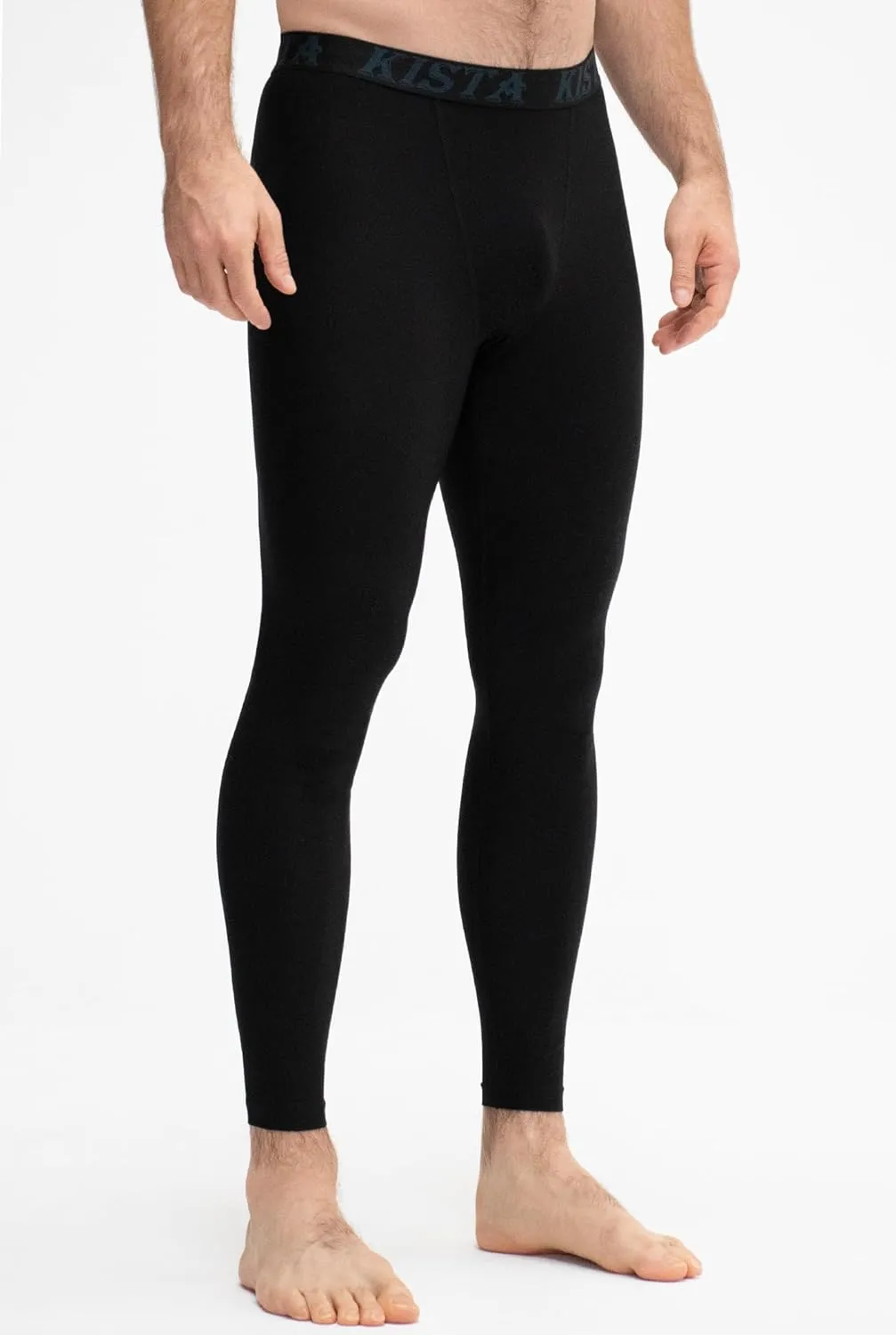 KISTA 2 Pack Men's Compression Pants Running Tights Workout Leggings, Cool Dry Technical Sports Baselayer