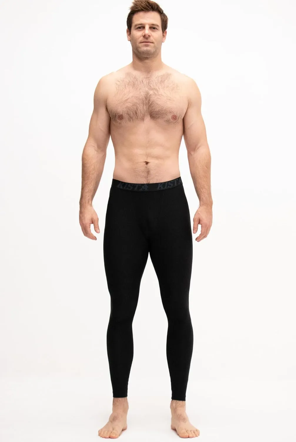 KISTA 2 Pack Men's Compression Pants Running Tights Workout Leggings, Cool Dry Technical Sports Baselayer