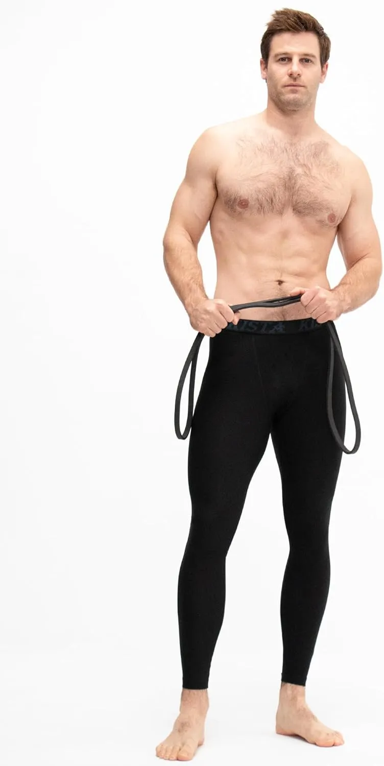 KISTA 2 Pack Men's Compression Pants Running Tights Workout Leggings, Cool Dry Technical Sports Baselayer