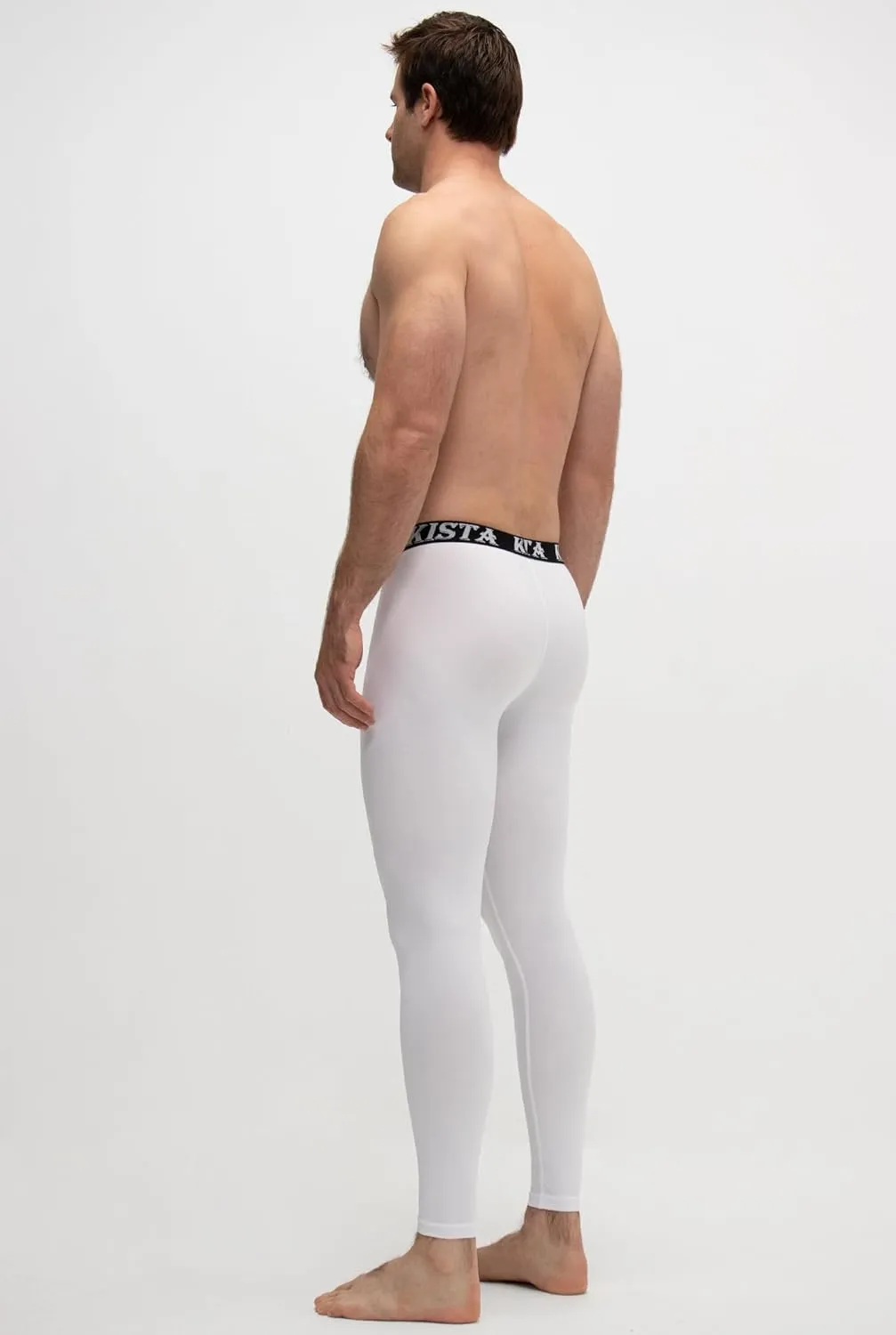KISTA 2 Pack Men's Compression Pants Running Tights Workout Leggings, Cool Dry Technical Sports Baselayer