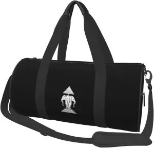 Laos Three Headed Elephant Convertible Garment Bag with Shoulder Strap, Carry on Garment Duffel Bag for Men Women - Rolling Foldable for Travel Luggage Bags (Black)