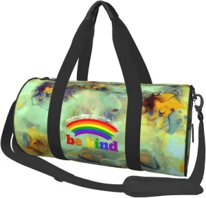 LGBT Pride Rainbow Flag Convertible Garment Bag with Shoulder Strap, Carry on Garment Duffel Bag for Men Women - Rolling Foldable for Travel Luggage Bags (Black)