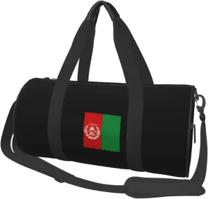 Lin Afghan Flag Convertible Garment Bag with Shoulder Strap, Carry on Garment Duffel Bag for Men Women - Rolling Foldable for Travel Luggage Bags (Black)