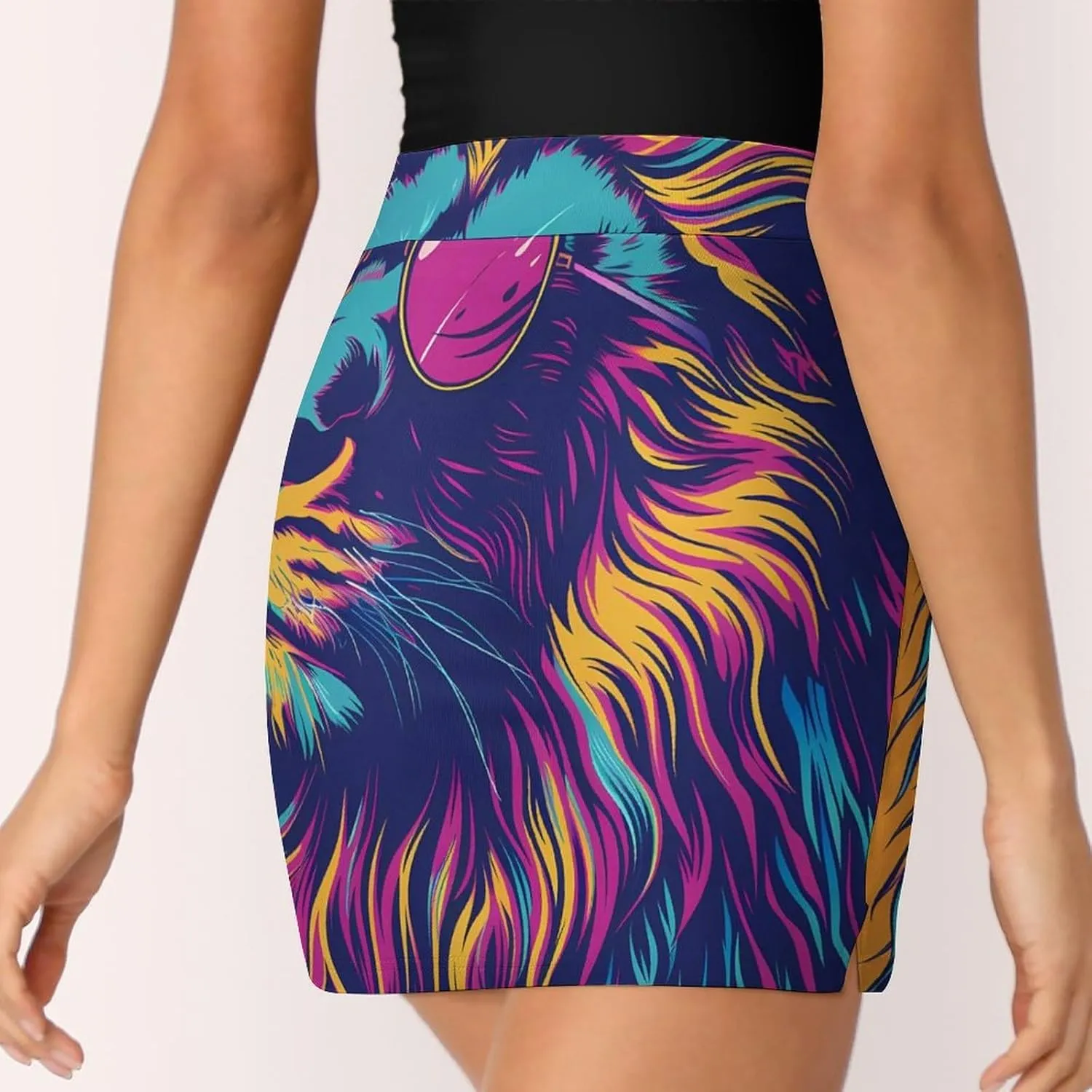 Lion Colorful Aesthetics Women's Skort Athletic Skirt Golf Skorts A-line Skirts with Built-in Shorts Pockets