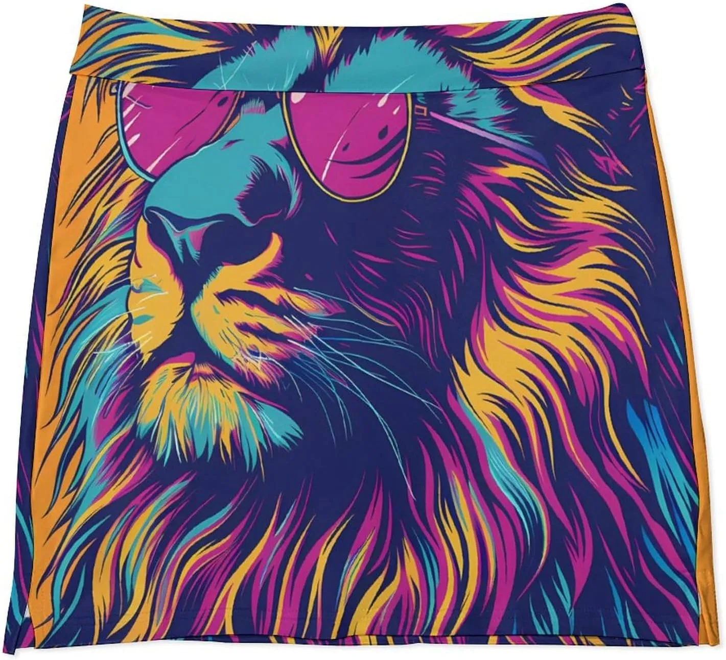 Lion Colorful Aesthetics Women's Skort Athletic Skirt Golf Skorts A-line Skirts with Built-in Shorts Pockets