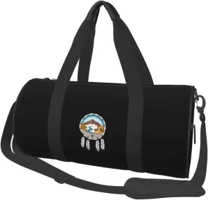 Lipan Apache Tribe of Texas Convertible Garment Bag with Shoulder Strap, Carry on Garment Duffel Bag for Men Women - Rolling Foldable for Travel Luggage Bags (Black)