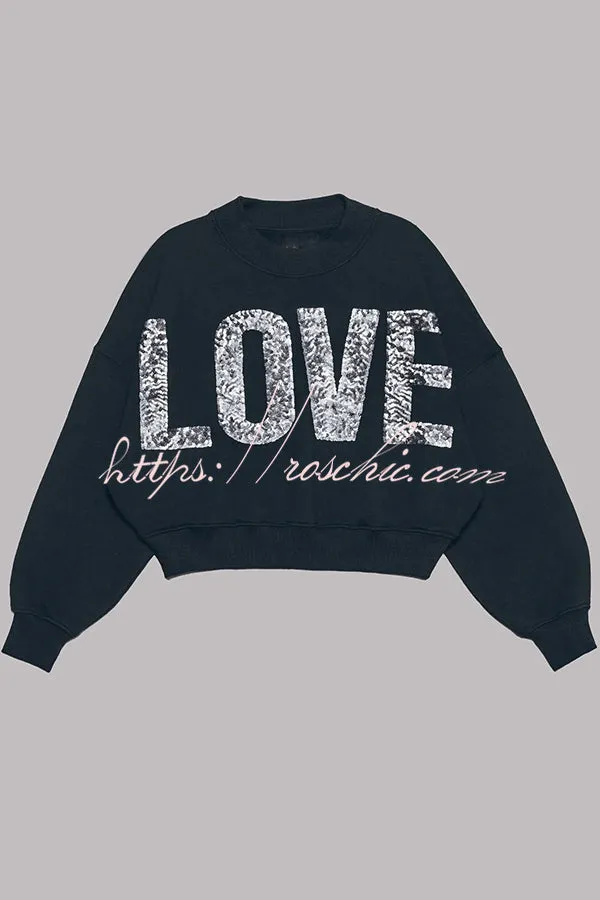 Lots of Love for You Sequin Loose Pullover Top