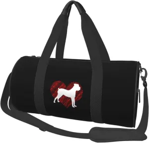 Love Boxer Dog Convertible Garment Bag with Shoulder Strap, Carry on Garment Duffel Bag for Men Women - Rolling Foldable for Travel Luggage Bags (Black)