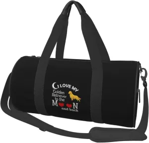 Love Golden Retriever Convertible Garment Bag with Shoulder Strap, Carry on Garment Duffel Bag for Men Women - Rolling Foldable for Travel Luggage Bags (Black)