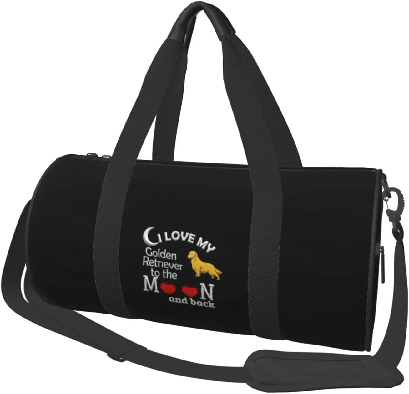 Love Golden Retriever Convertible Garment Bag with Shoulder Strap, Carry on Garment Duffel Bag for Men Women - Rolling Foldable for Travel Luggage Bags (Black)