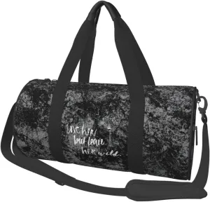 Love Her But Leave Her Wild Convertible Garment Bag with Shoulder Strap, Carry on Garment Duffel Bag for Men Women - Rolling Foldable for Travel Luggage Bags (Black)