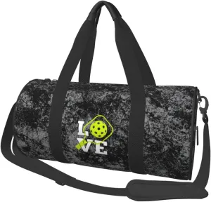 Love Pickleball Convertible Garment Bag with Shoulder Strap, Carry on Garment Duffel Bag for Men Women - Rolling Foldable for Travel Luggage Bags (Black)