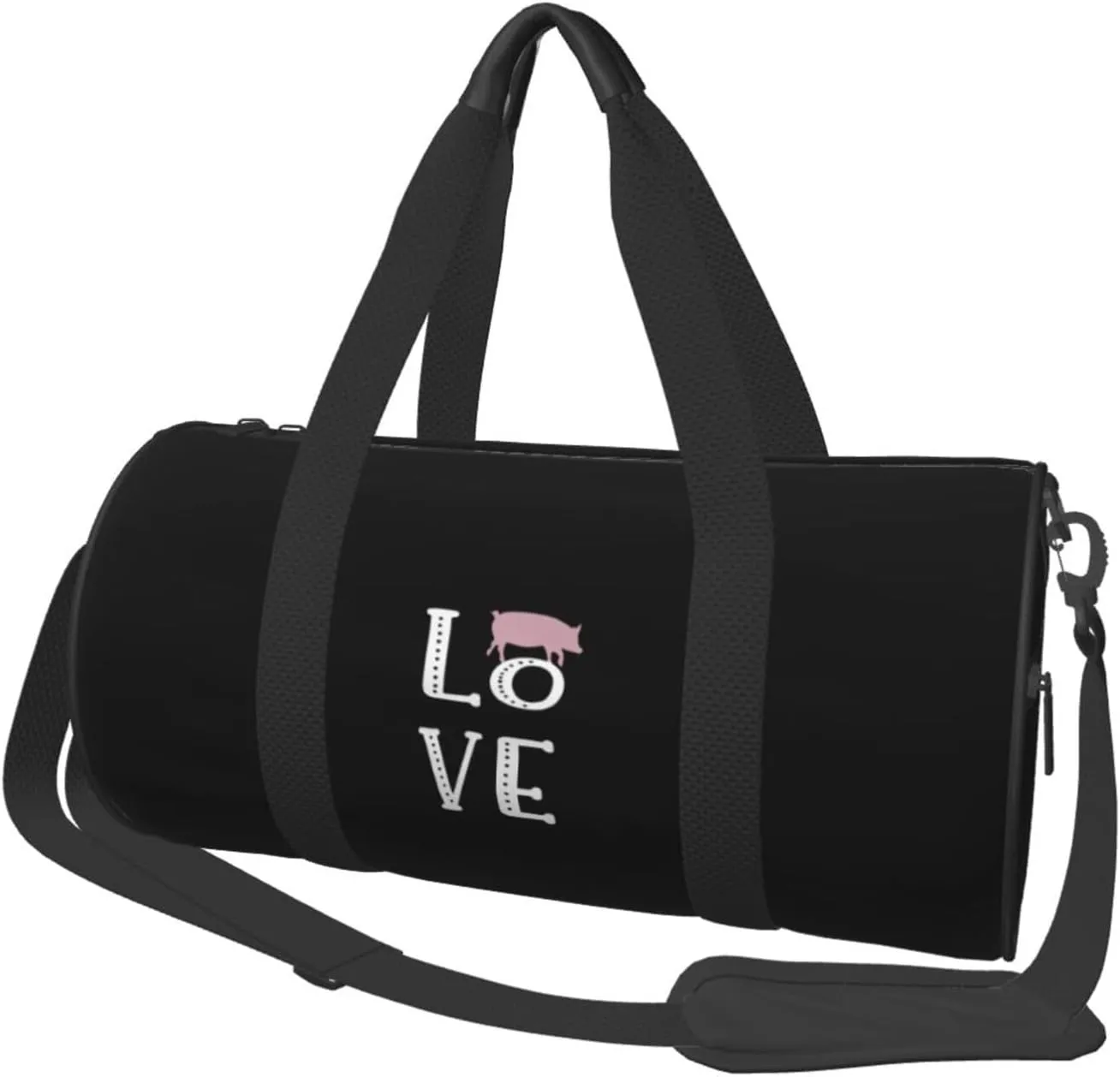 Love Pigs Convertible Garment Bag with Shoulder Strap, Carry on Garment Duffel Bag for Men Women - Rolling Foldable for Travel Luggage Bags (Black)