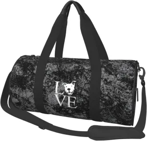 Love Pit Bull Convertible Garment Bag with Shoulder Strap, Carry on Garment Duffel Bag for Men Women - Rolling Foldable for Travel Luggage Bags (Black)