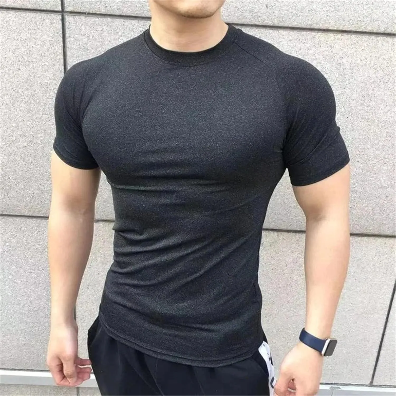 Men's Compression Gym T-Shirt, Elastic Sportswear Quick-Dry Summer