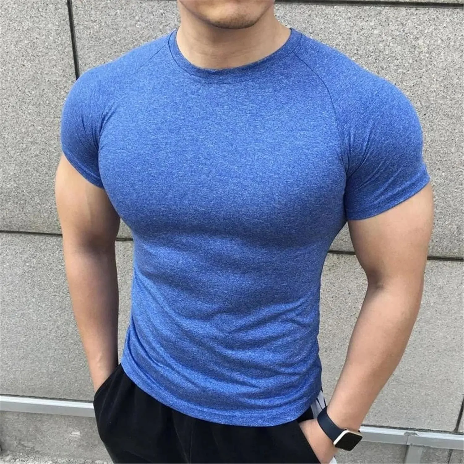 Men's Compression Gym T-Shirt, Elastic Sportswear Quick-Dry Summer