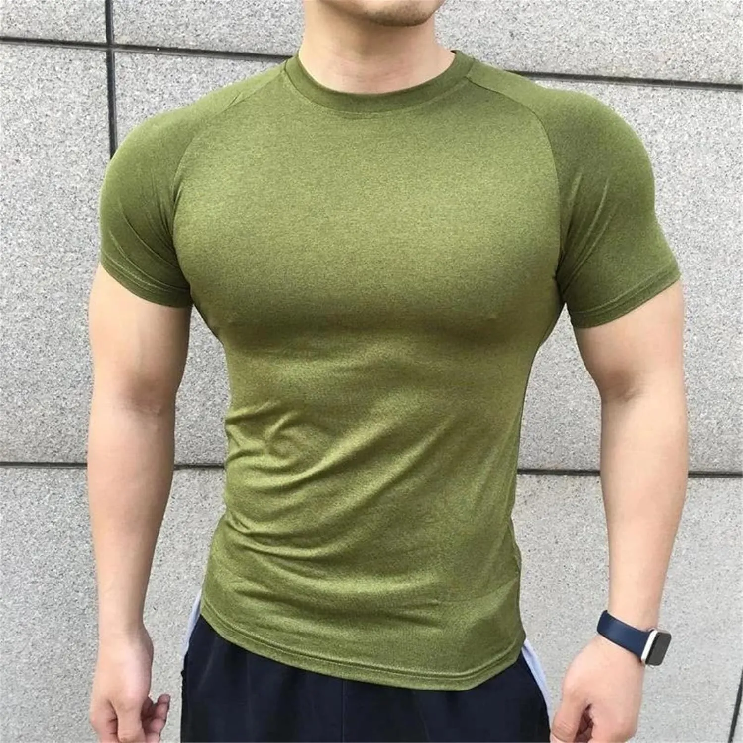 Men's Compression Gym T-Shirt, Elastic Sportswear Quick-Dry Summer